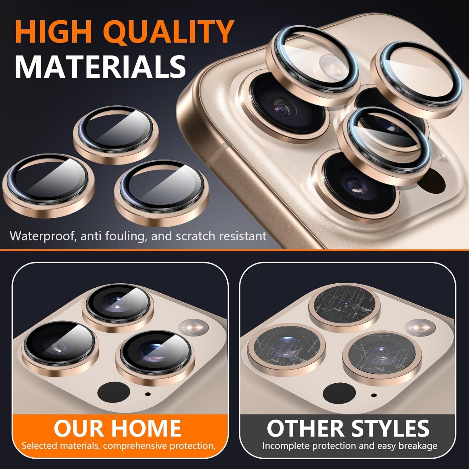 LZEL iPhone 16 Pro/16 Pro Max Crystal Shield Gold LZEL iPhone 16 Pro/16 Pro Max Crystal Shield Gold